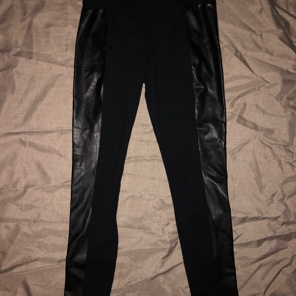 Duo Toned Faux Leather Leggings - Picture 5 of 7